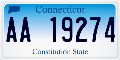 CT license plate AA19274