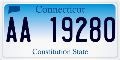 CT license plate AA19280