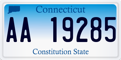 CT license plate AA19285