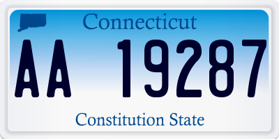 CT license plate AA19287