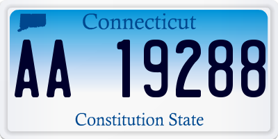 CT license plate AA19288