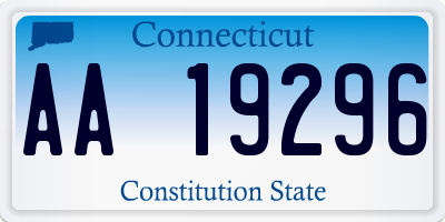 CT license plate AA19296