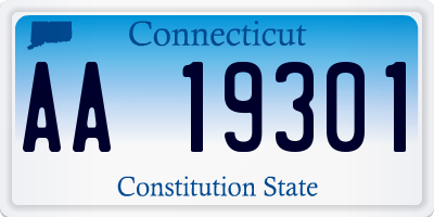 CT license plate AA19301