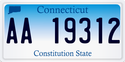 CT license plate AA19312