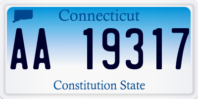 CT license plate AA19317