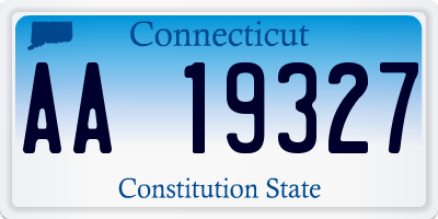 CT license plate AA19327