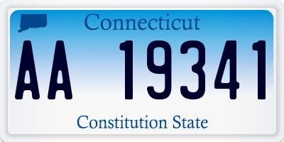 CT license plate AA19341