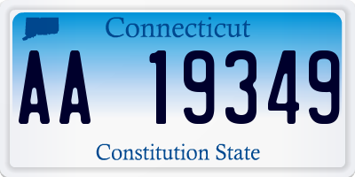 CT license plate AA19349