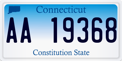 CT license plate AA19368