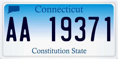 CT license plate AA19371