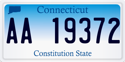 CT license plate AA19372