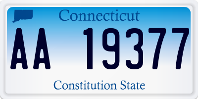 CT license plate AA19377