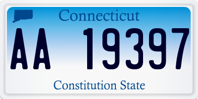 CT license plate AA19397