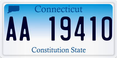 CT license plate AA19410