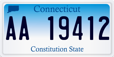 CT license plate AA19412