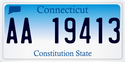 CT license plate AA19413