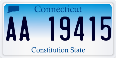 CT license plate AA19415