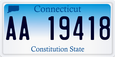 CT license plate AA19418