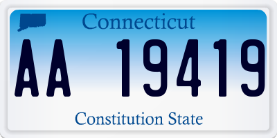 CT license plate AA19419