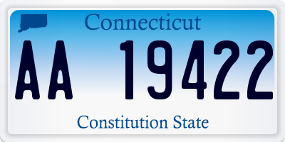 CT license plate AA19422