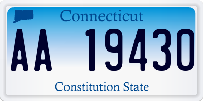 CT license plate AA19430