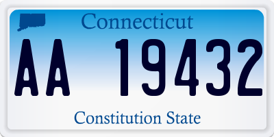 CT license plate AA19432