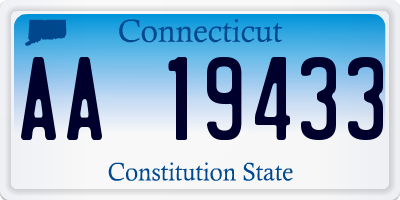 CT license plate AA19433