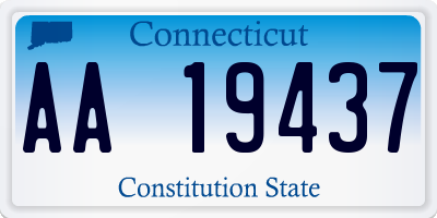 CT license plate AA19437