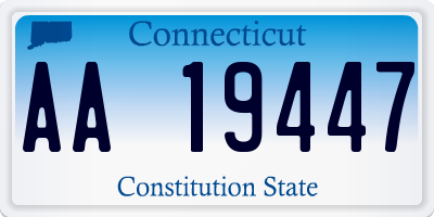 CT license plate AA19447