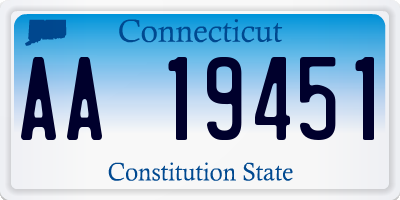 CT license plate AA19451