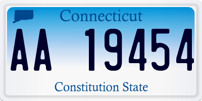 CT license plate AA19454