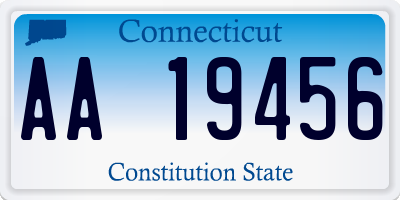 CT license plate AA19456