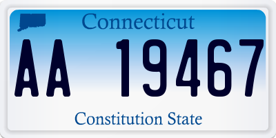 CT license plate AA19467