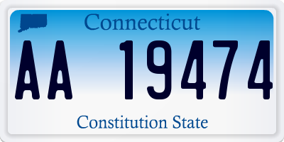 CT license plate AA19474