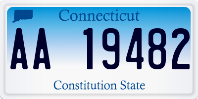 CT license plate AA19482