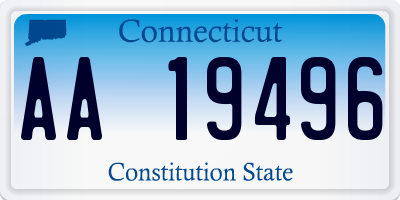 CT license plate AA19496