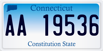 CT license plate AA19536