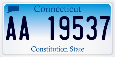 CT license plate AA19537