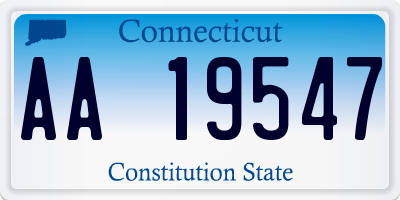 CT license plate AA19547