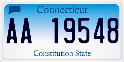 CT license plate AA19548