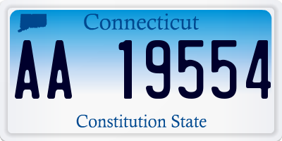 CT license plate AA19554