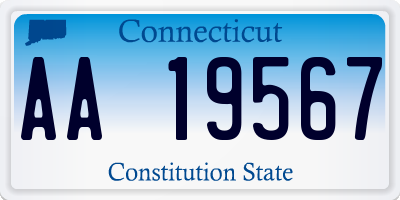 CT license plate AA19567