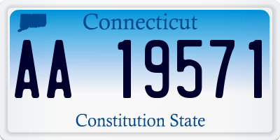 CT license plate AA19571