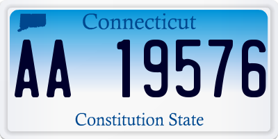 CT license plate AA19576