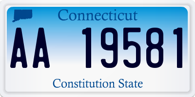 CT license plate AA19581