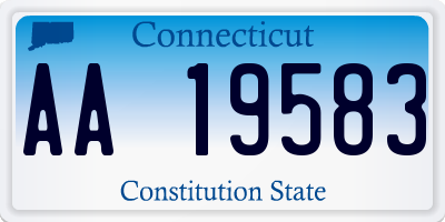 CT license plate AA19583