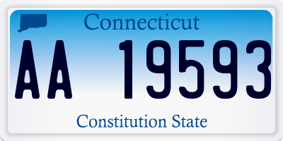 CT license plate AA19593