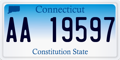 CT license plate AA19597