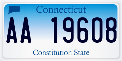 CT license plate AA19608