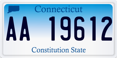 CT license plate AA19612